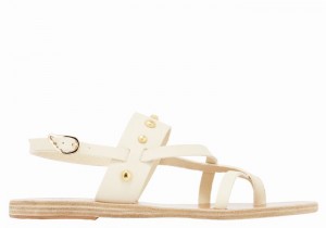 Ancient Greek Sandals Alethea Bee Donna Sandali Con Cinturino Sul Retro Bianche | XPR1050FT