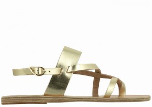 Ancient Greek Sandals Alethea Leather Donna Sandali Con Cinturino Sul Retro Oro Bianche | CYW4383NK