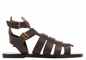 Ancient Greek Sandals Alexandros Leather Uomo Sandali Pescatore Cioccolato | BMS652TO