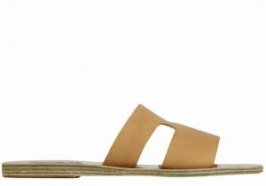 Ancient Greek Sandals Apteros Donna Sandali Scorrevoli Beige | GHX8719WQ