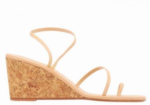 Ancient Greek Sandals Chora Mid Donna Sandali Zeppa Beige | IDA462PK