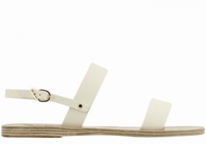 Ancient Greek Sandals Clio Donna Sandali Con Cinturino Sul Retro Bianche | NKO752EQ