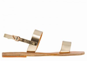 Ancient Greek Sandals Clio Donna Sandali Con Cinturino Sul Retro Oro Bianche | YJW483RN