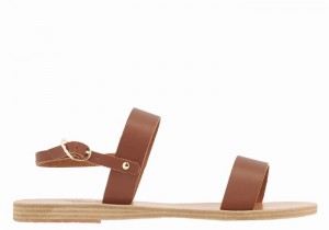 Ancient Greek Sandals Clio Donna Sandali Con Cinturino Sul Retro Marroni Scuro | XZG2277NS