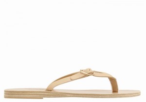 Ancient Greek Sandals Dihalo Leather Donna Infradito Beige | VAZ6099VM