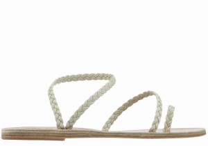 Ancient Greek Sandals Eleftheria Leather Donna Sandali Intrecciati Bianche | HWO10041DI