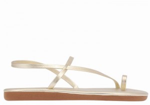 Ancient Greek Sandals Euterpe Donna Sandali Con Puntale Oro Bianche | NOJ4417YH