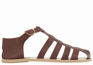 Ancient Greek Sandals Homer Leather Uomo Sandali Pescatore Caffè | MAM7893AM