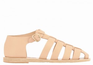 Ancient Greek Sandals Homeria Leather Donna Sandali Pescatore Beige | BRZ6570UK