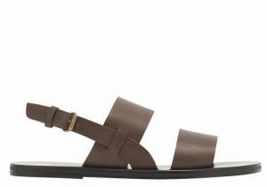 Ancient Greek Sandals Irodotos Leather Uomo Sandali Casual Cioccolato | XRE450DQ