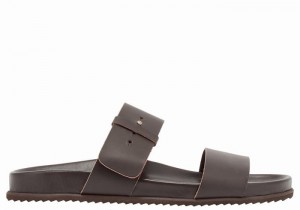 Ancient Greek Sandals Kimon Uomo Sandali Scorrevoli Cioccolato | VQU9123XJ