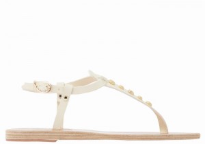 Ancient Greek Sandals Lito Bee Donna Sandali Con Cinturino Sul Retro Bianche | GON8761XP