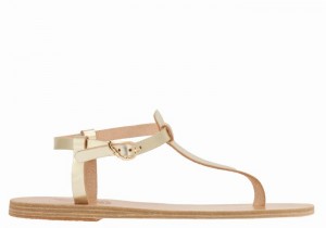 Ancient Greek Sandals Lito Flip Flop Leather Donna Sandali Con Cinturino Sul Retro Oro Bianche | ESH433KO