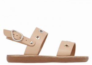 Ancient Greek Sandals Little Clio Eyelets Soft Bambino Sandali Casual Beige | NOI9949LC