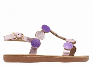 Ancient Greek Sandals Little Uranos Soft Bambino Sandali Bassi Rosa Viola | YPF5111VC