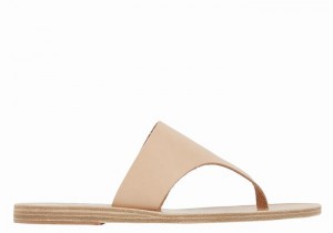 Ancient Greek Sandals Mera Leather Donna Infradito Beige | GJX9859NE