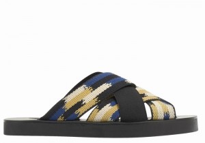 Ancient Greek Sandals Neoklis Uomo Sandali Scorrevoli Nere Blu | SKB5249PF