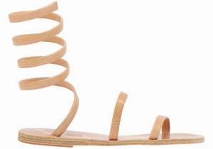 Ancient Greek Sandals Ofis Leather Donna Sandali Da Gladiatore Beige | UXD5334JN