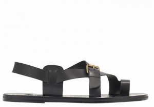 Ancient Greek Sandals Paris Leather Uomo Sandali Con Puntale Nere | DUS1488RF