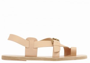 Ancient Greek Sandals Paris Leather Uomo Sandali Con Puntale Beige | GKK3375NM