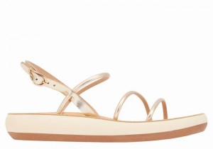 Ancient Greek Sandals Polis Donna Sandali Con Cinturino Sul Retro Oro Bianche | QEN399QR