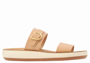 Ancient Greek Sandals Preveza Comfort Donna Sandali Scorrevoli Beige | BXN6093QR