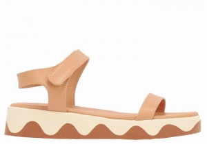 Ancient Greek Sandals Salamina Leather Donna Sandali con Plateau Beige Bianche | ABZ112LA