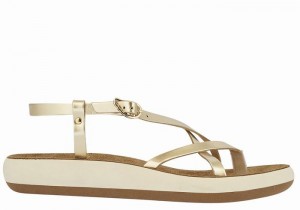 Ancient Greek Sandals Semele Comfort Donna Sandali Con Cinturino Sul Retro Oro Bianche | SFV8726EI