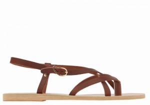 Ancient Greek Sandals Semele Leather Donna Sandali Con Cinturino Sul Retro Caffè | ODZ9268FA