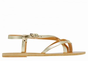 Ancient Greek Sandals Semele Leather Donna Sandali Con Cinturino Sul Retro Oro Bianche | GBE8445UX