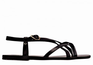 Ancient Greek Sandals Semele Leather Donna Sandali Con Cinturino Sul Retro Nere | ISG7322FN