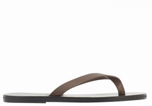 Ancient Greek Sandals Solon Leather Uomo Infradito Cioccolato | LGL872YW