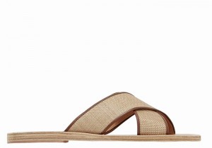 Ancient Greek Sandals Thais Donna Sandali Scorrevoli Beige Marroni | ZRZ5438ME