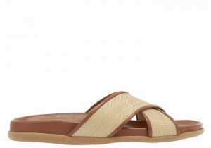 Ancient Greek Sandals Thais Footbed Donna Sandali Scorrevoli Beige Marroni | HHJ1290XR