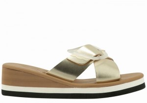 Ancient Greek Sandals Thais Rainbow Donna Sandali Zeppa Oro Bianche | PMS1288PU