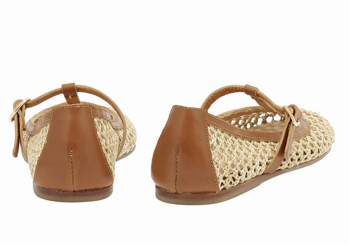 Ancient Greek Sandals Aerati Donna Ballerine Beige Marroni | HAN8268MK