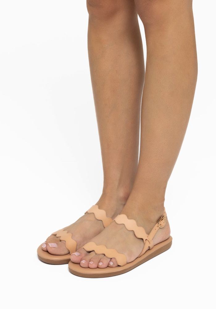 Ancient Greek Sandals Afros Donna Sandali Con Cinturino Sul Retro Beige | SDT4376UA