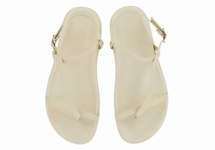 Ancient Greek Sandals Aimilia Donna Sandali Con Cinturino Sul Retro Bianche | LVI335SC