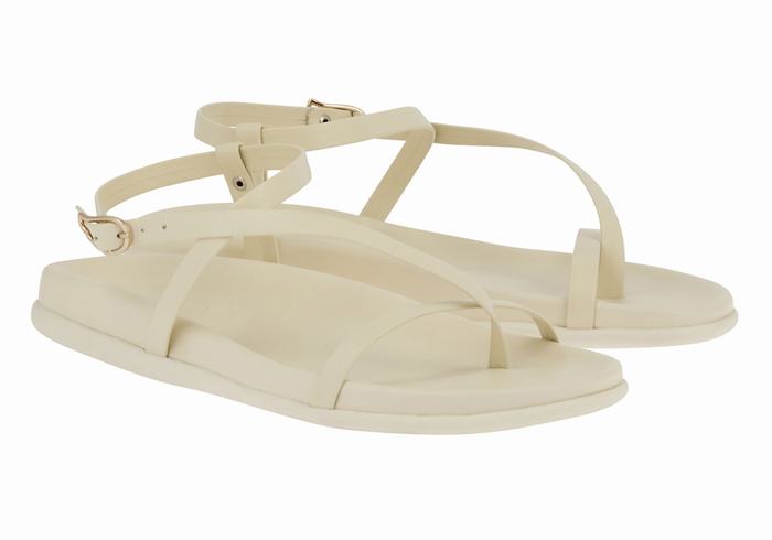 Ancient Greek Sandals Aimilia Donna Sandali Con Cinturino Sul Retro Bianche | LVI335SC