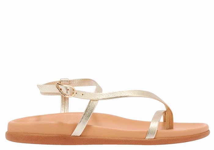 Ancient Greek Sandals Aimilia Donna Sandali Con Cinturino Sul Retro Oro Bianche | HKR6446EG