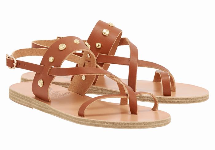 Ancient Greek Sandals Alethea Bee Donna Sandali Con Cinturino Sul Retro Marroni Scuro | XEK7974DE