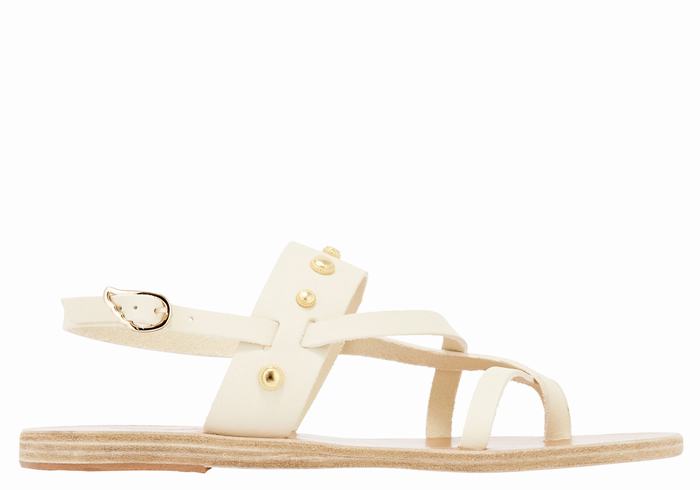 Ancient Greek Sandals Alethea Bee Donna Sandali Con Cinturino Sul Retro Bianche | XPR1050FT