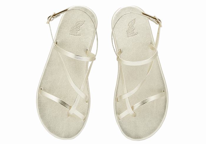 Ancient Greek Sandals Alethea Donna Sandali Con Cinturino Sul Retro Oro Bianche | KYN2073OF