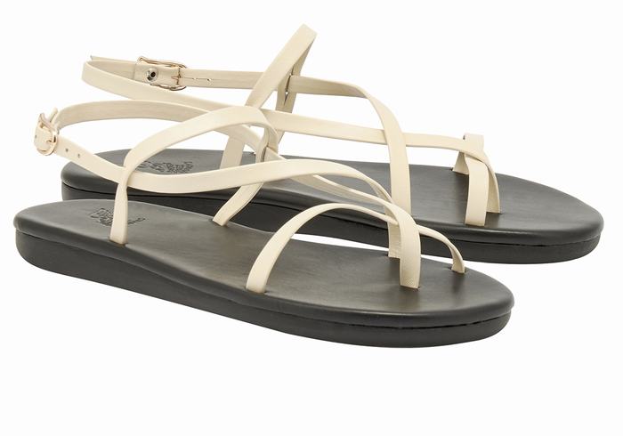 Ancient Greek Sandals Alethea Donna Sandali Con Cinturino Sul Retro Bianche | SYT3016NC