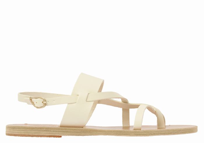 Ancient Greek Sandals Alethea Leather Donna Sandali Con Cinturino Sul Retro Bianche | LHX9539PT