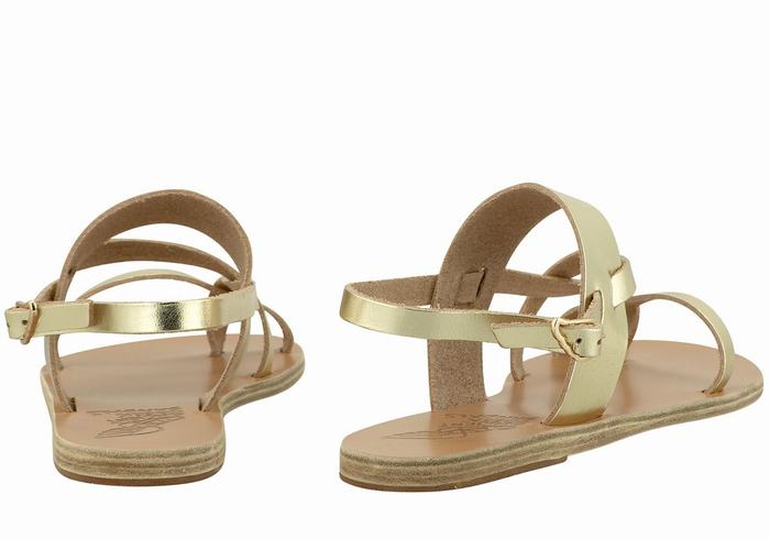 Ancient Greek Sandals Alethea Leather Donna Sandali Con Cinturino Sul Retro Oro Bianche | CYW4383NK