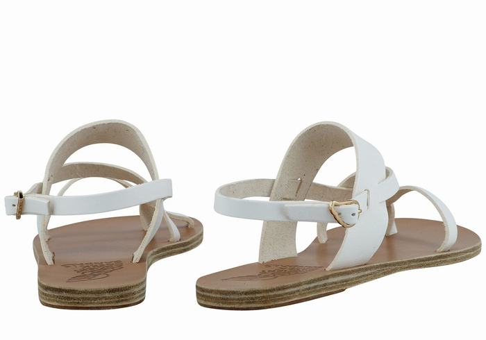 Ancient Greek Sandals Alethea Leather Donna Sandali Con Cinturino Sul Retro Bianche | HCE1914PZ