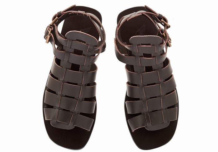 Ancient Greek Sandals Alexandros Leather Uomo Sandali Pescatore Cioccolato | BMS652TO