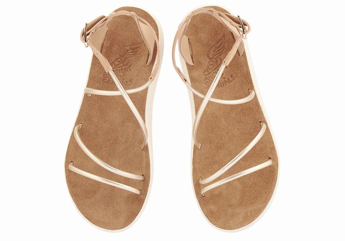 Ancient Greek Sandals Anastasia Comfort Donna Sandali Con Cinturino Beige Oro Bianche | HRM6197BK