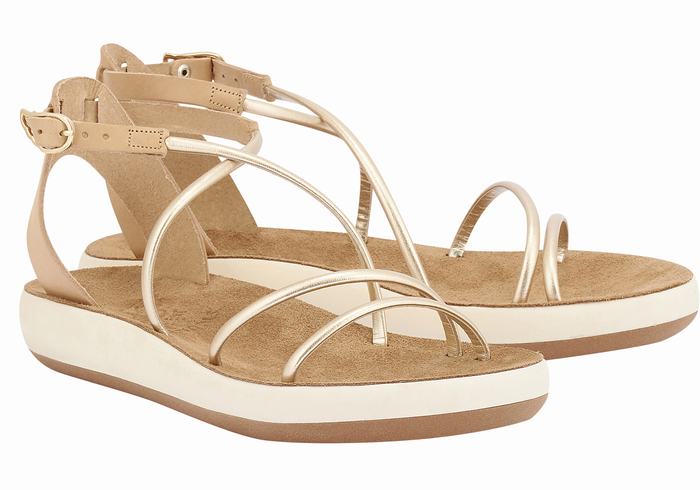 Ancient Greek Sandals Anastasia Comfort Donna Sandali Con Cinturino Beige Oro Bianche | HRM6197BK